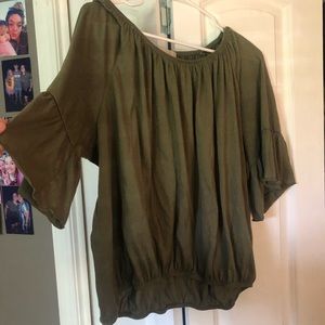 Green top by french laundry. super cute with synching waite and flowy arms